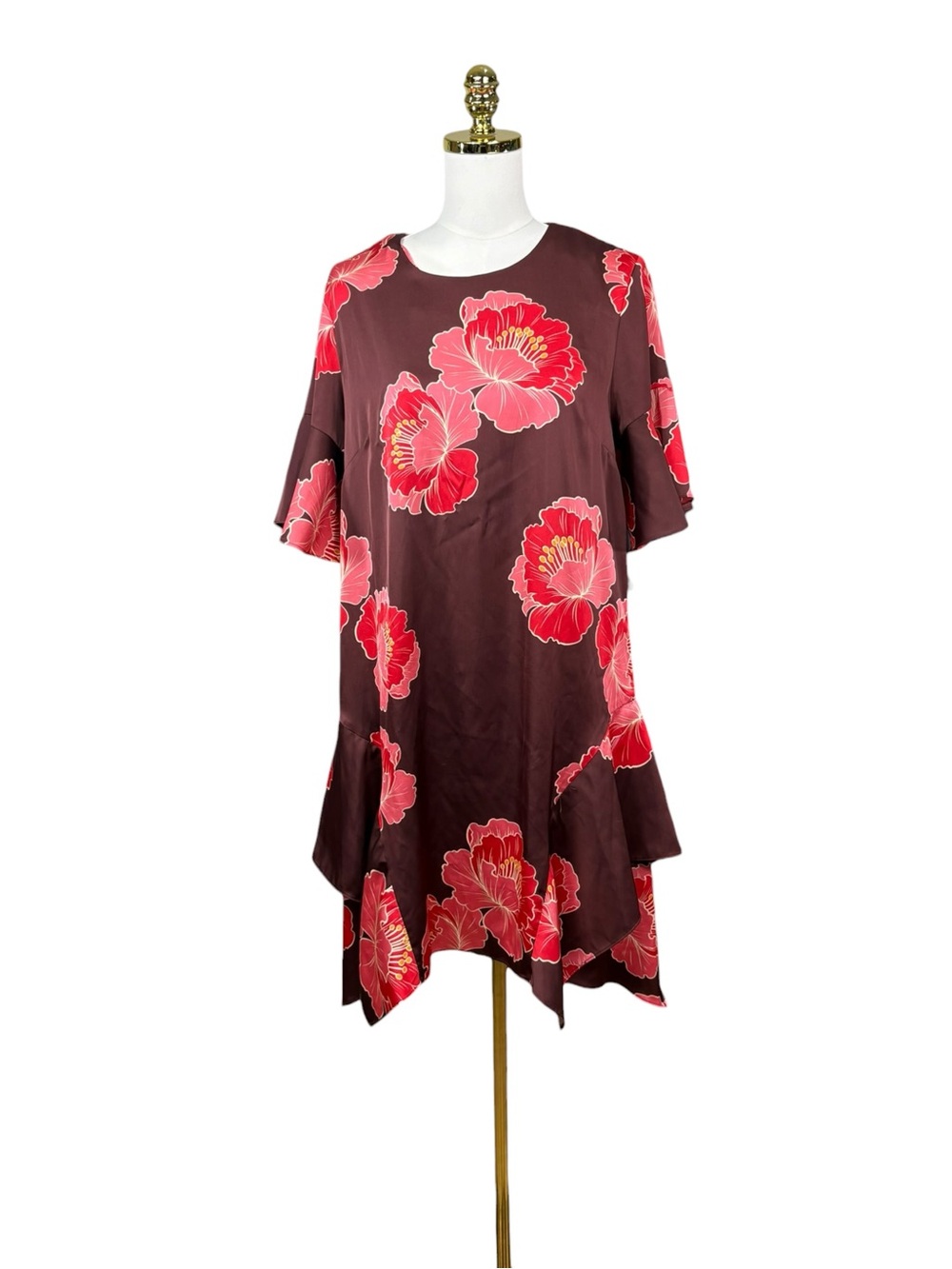 Woman’s Nicole Miller New York floral satin dress size 12